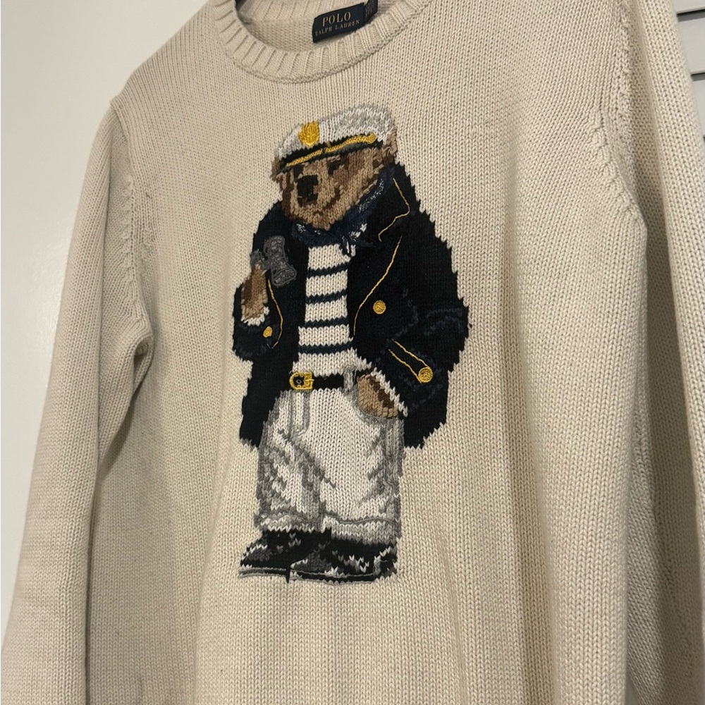 Ralph Lauren Cream Sweater with Nautical Bear